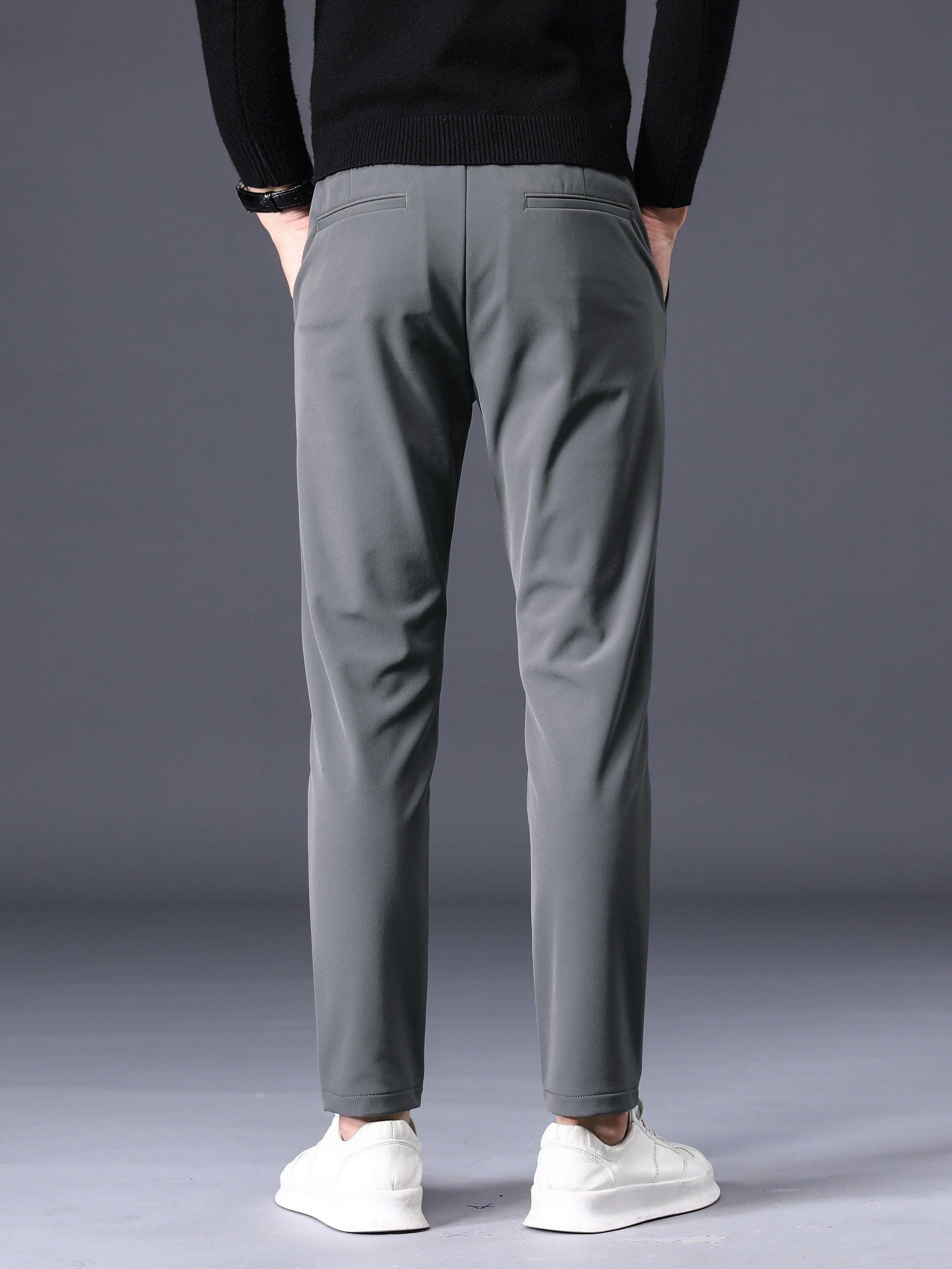 Solid Pants with Pockets for Outdoor Activities