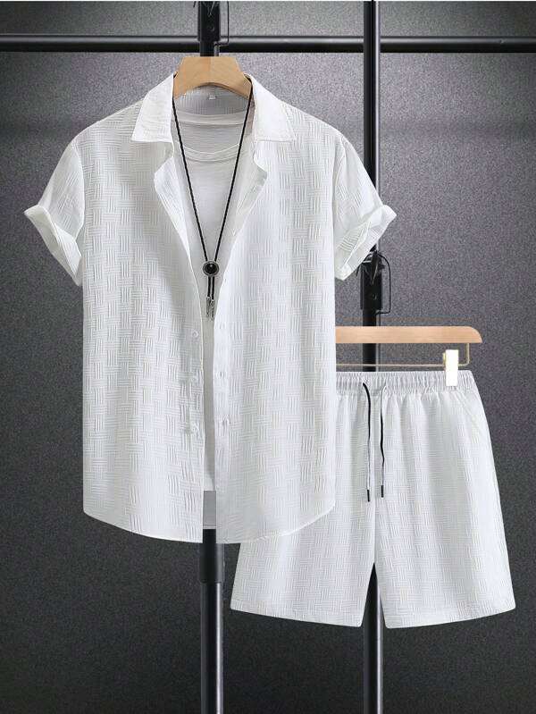 Button Up Short Sleeve Shirt & Shorts Set