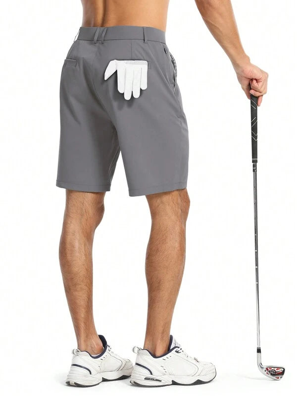 Casual Solid Sport Shorts with Slant Pockets