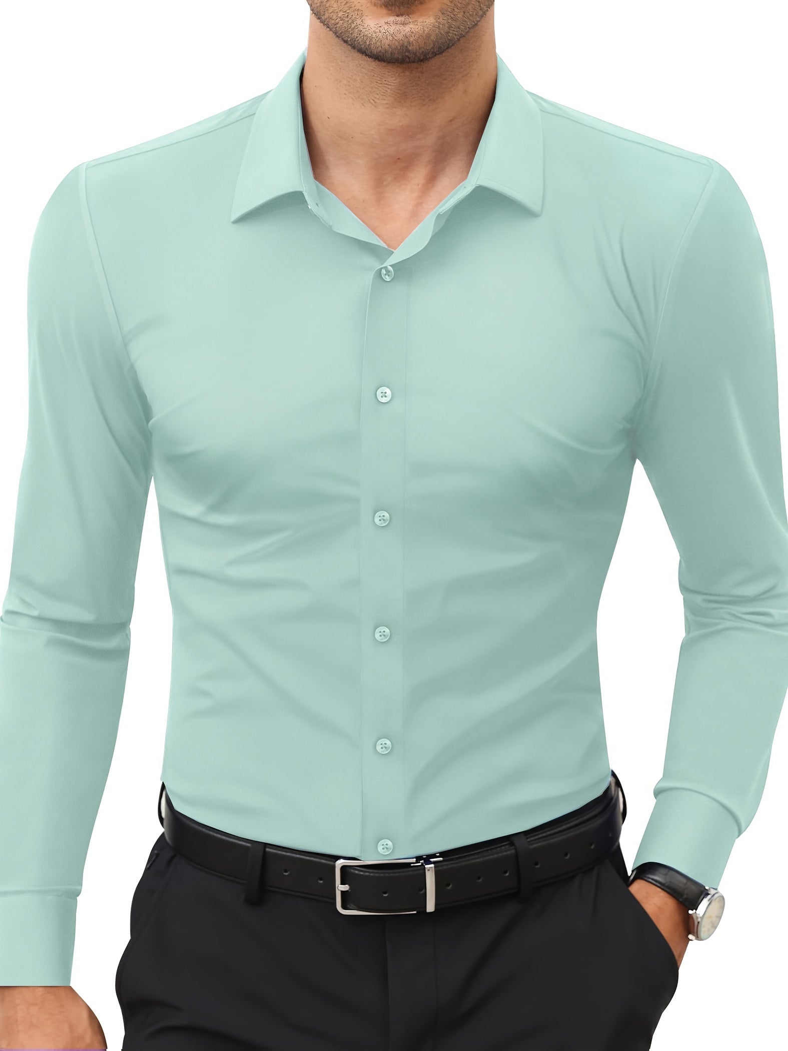 Basic Slim Fit Long Sleeve Shirt