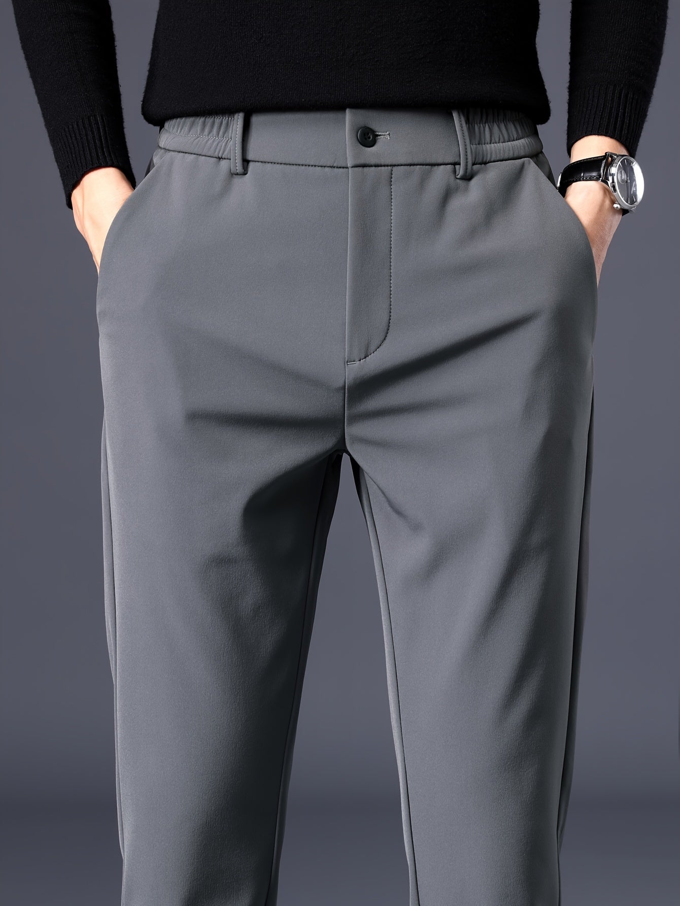 Solid Pants with Pockets for Outdoor Activities