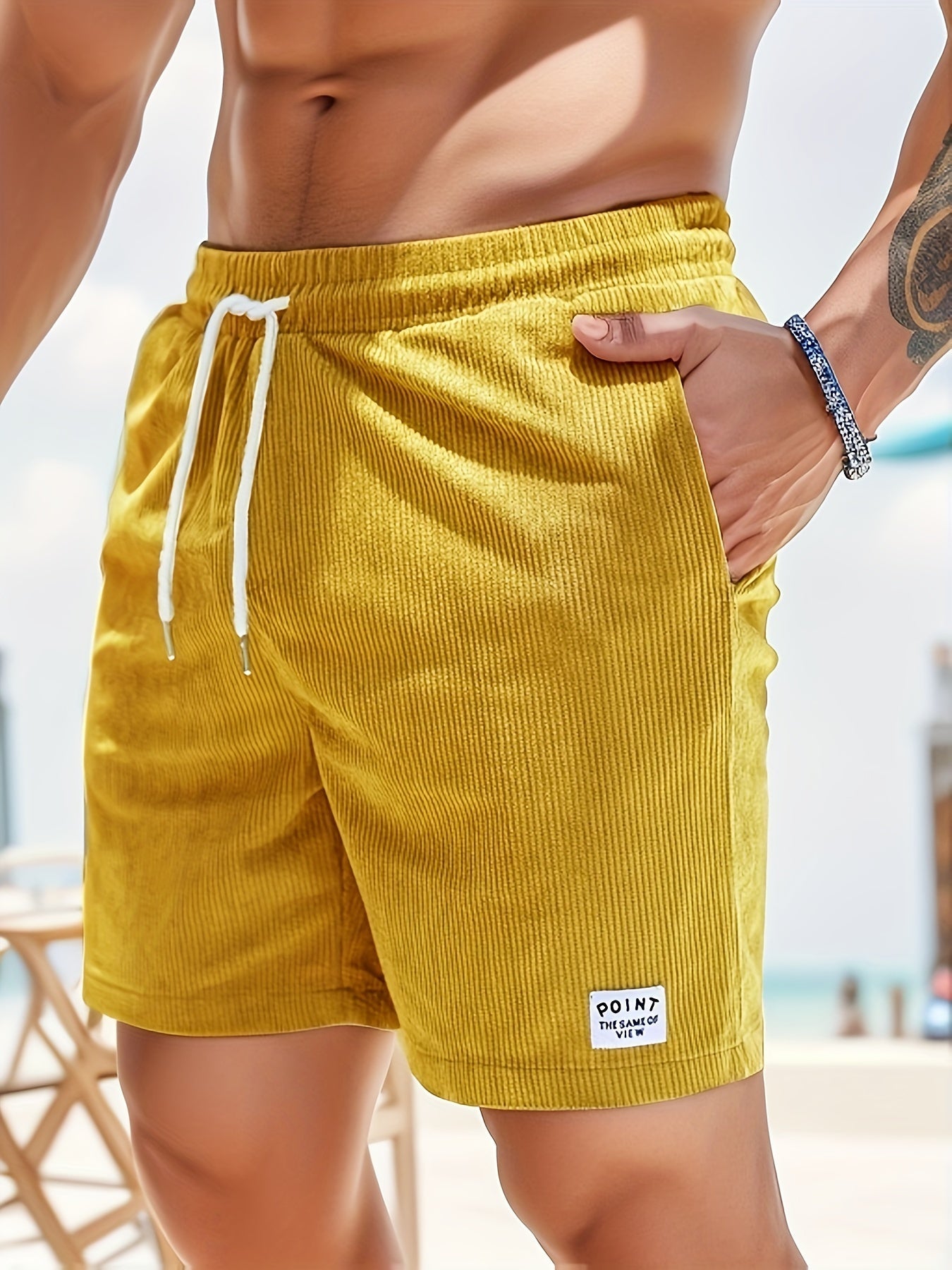 Regular Fit Shorts with Drawstring and Pockets