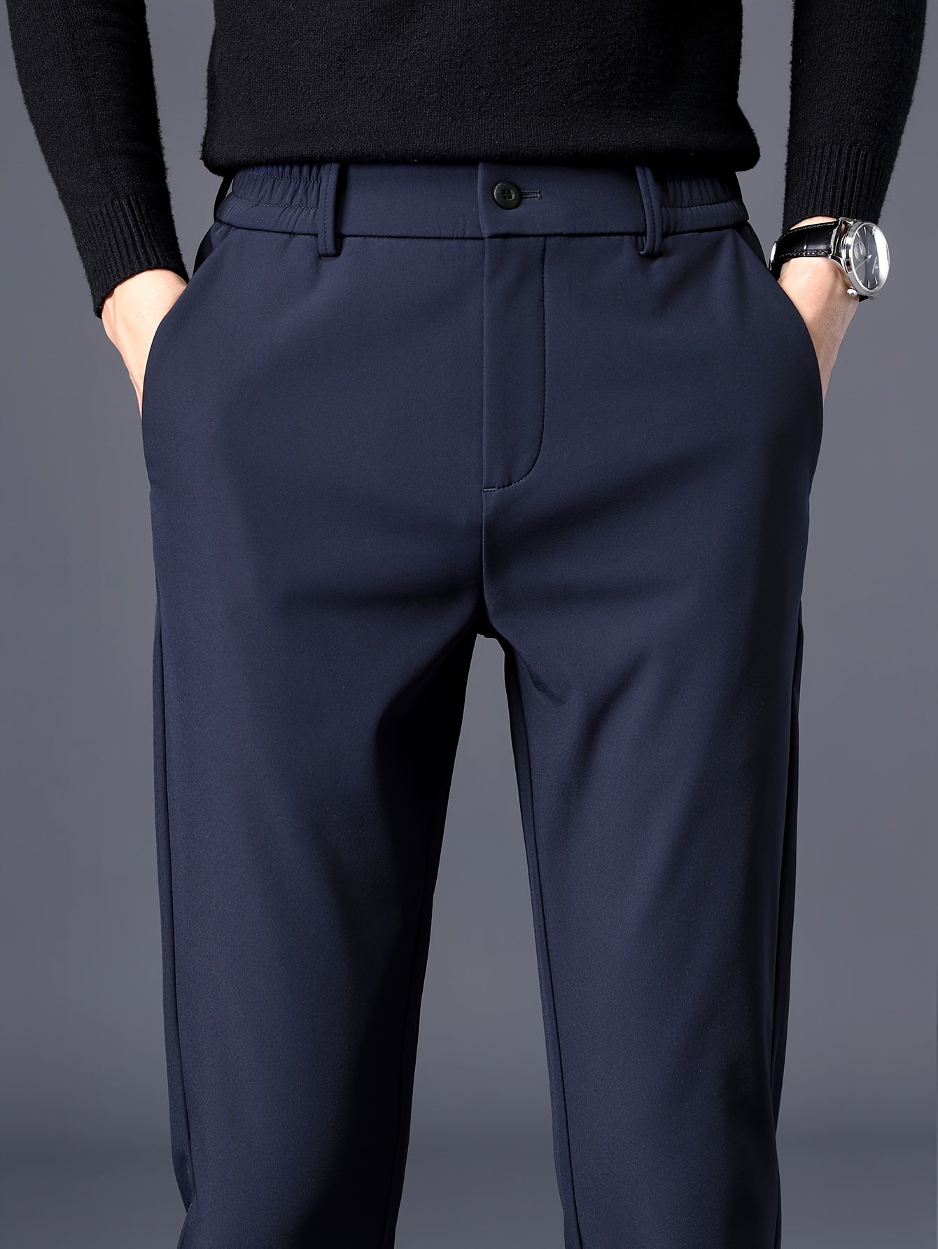 Solid Pants with Pockets for Outdoor Activities