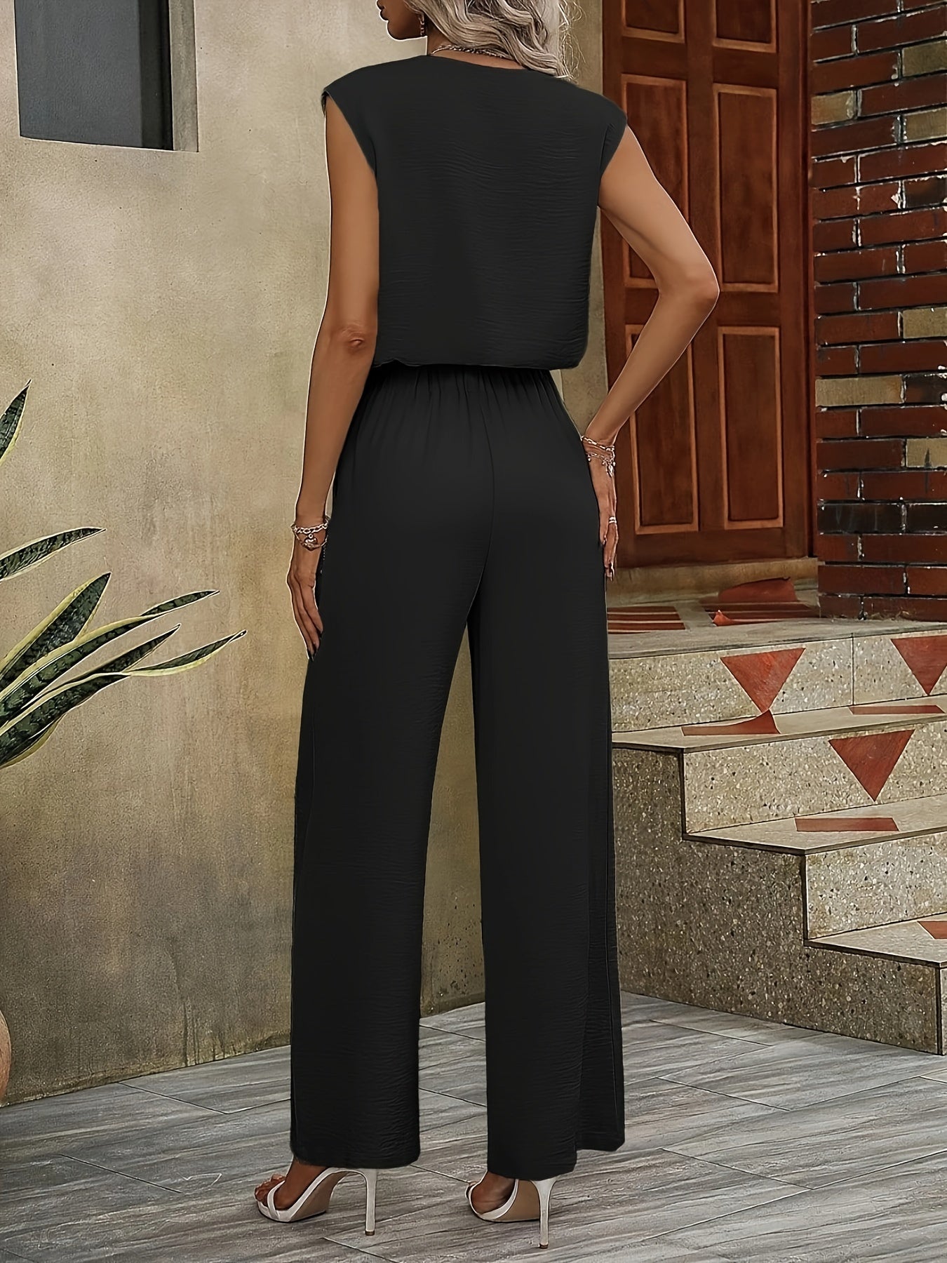 Elegant V-Neck Tank & Belted Pants Set