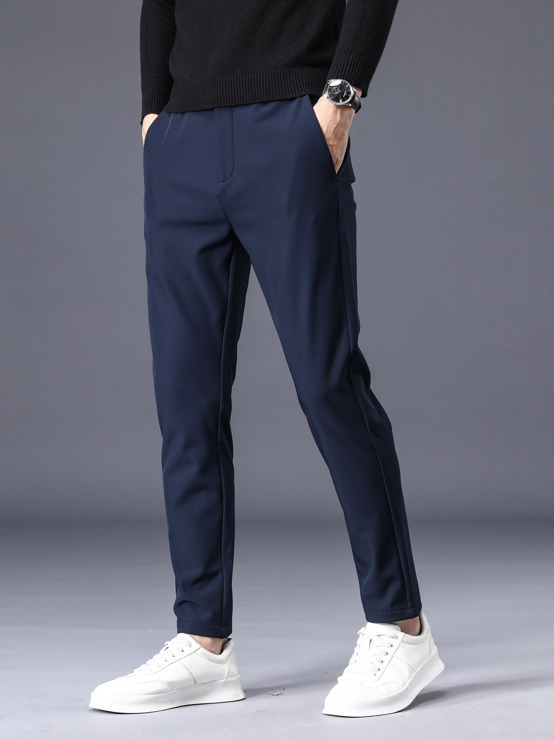 Solid Pants with Pockets for Outdoor Activities