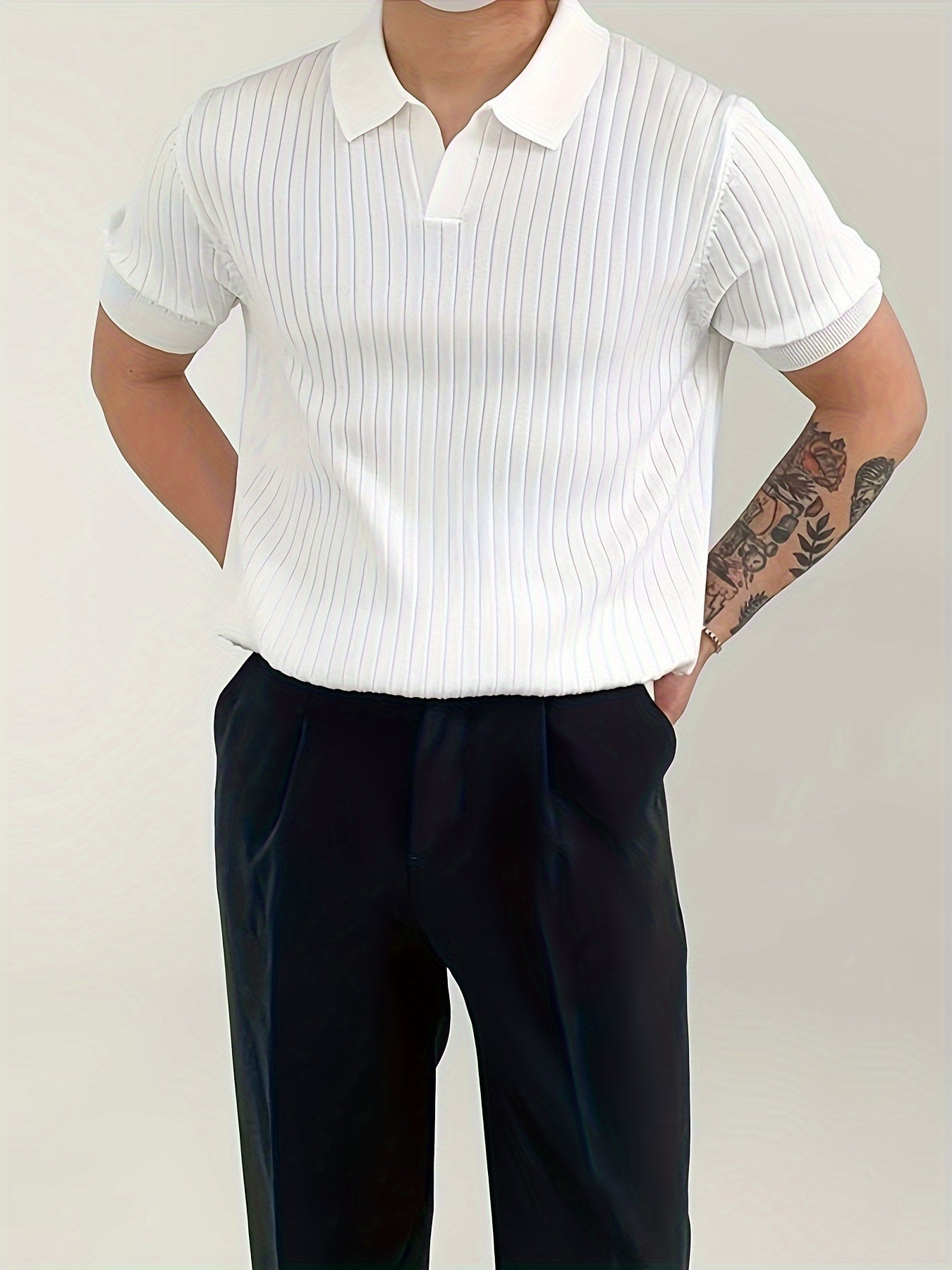 Ribbed Lapel Golf Shirt