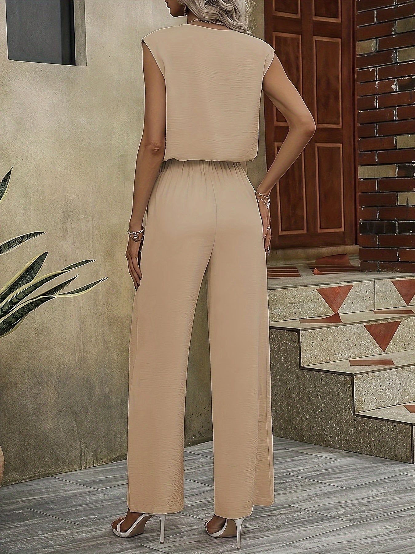 Elegant V-Neck Tank & Belted Pants Set