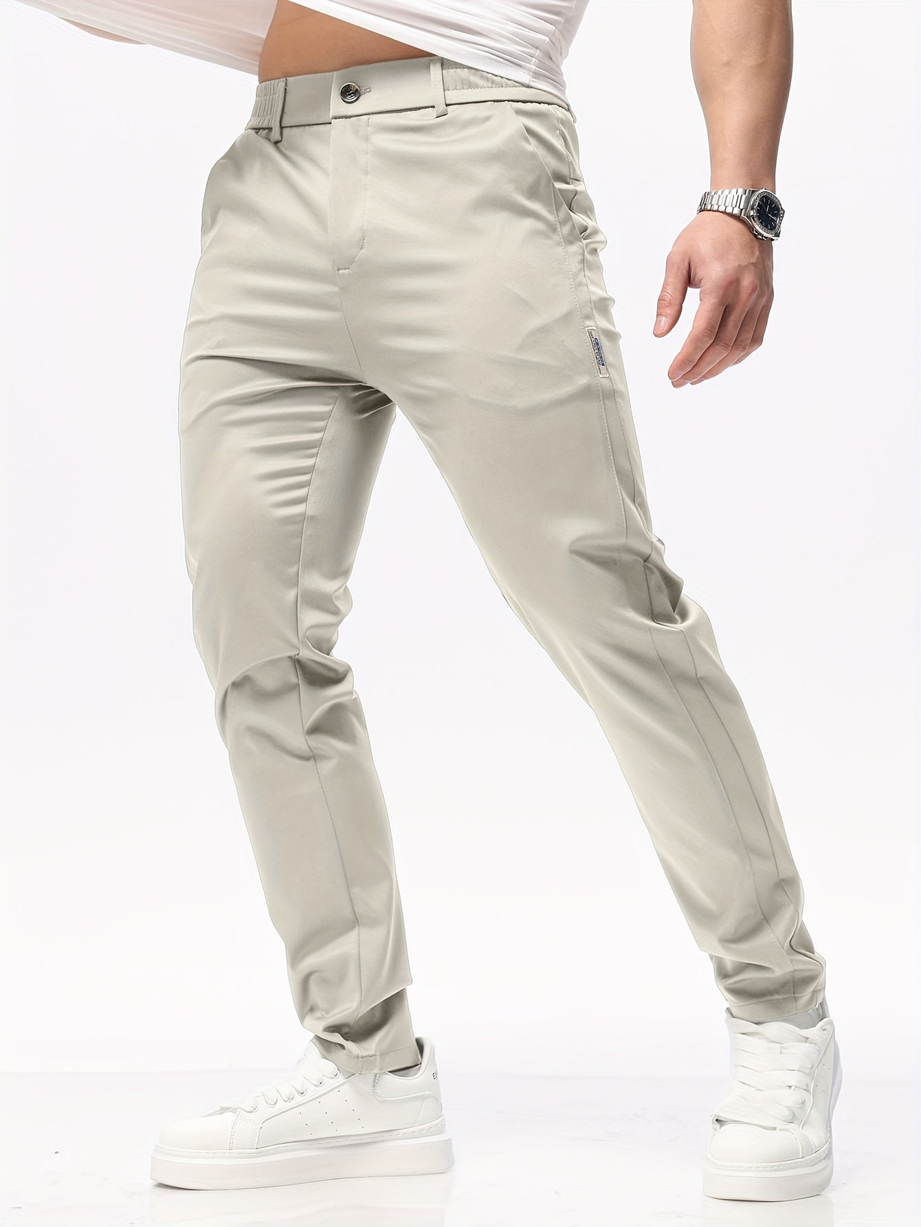 Slim Fit Casual Pants With Pockets