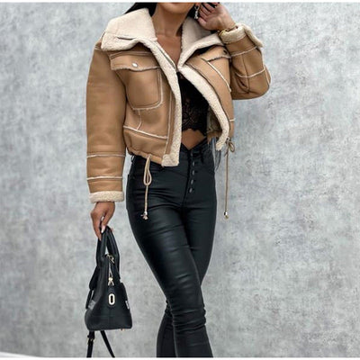 Leather Jacket with Warm Wool