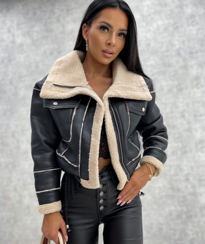 Leather Jacket with Warm Wool