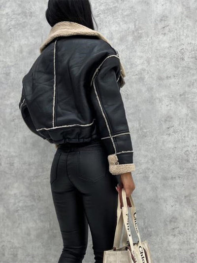 Leather Jacket with Warm Wool