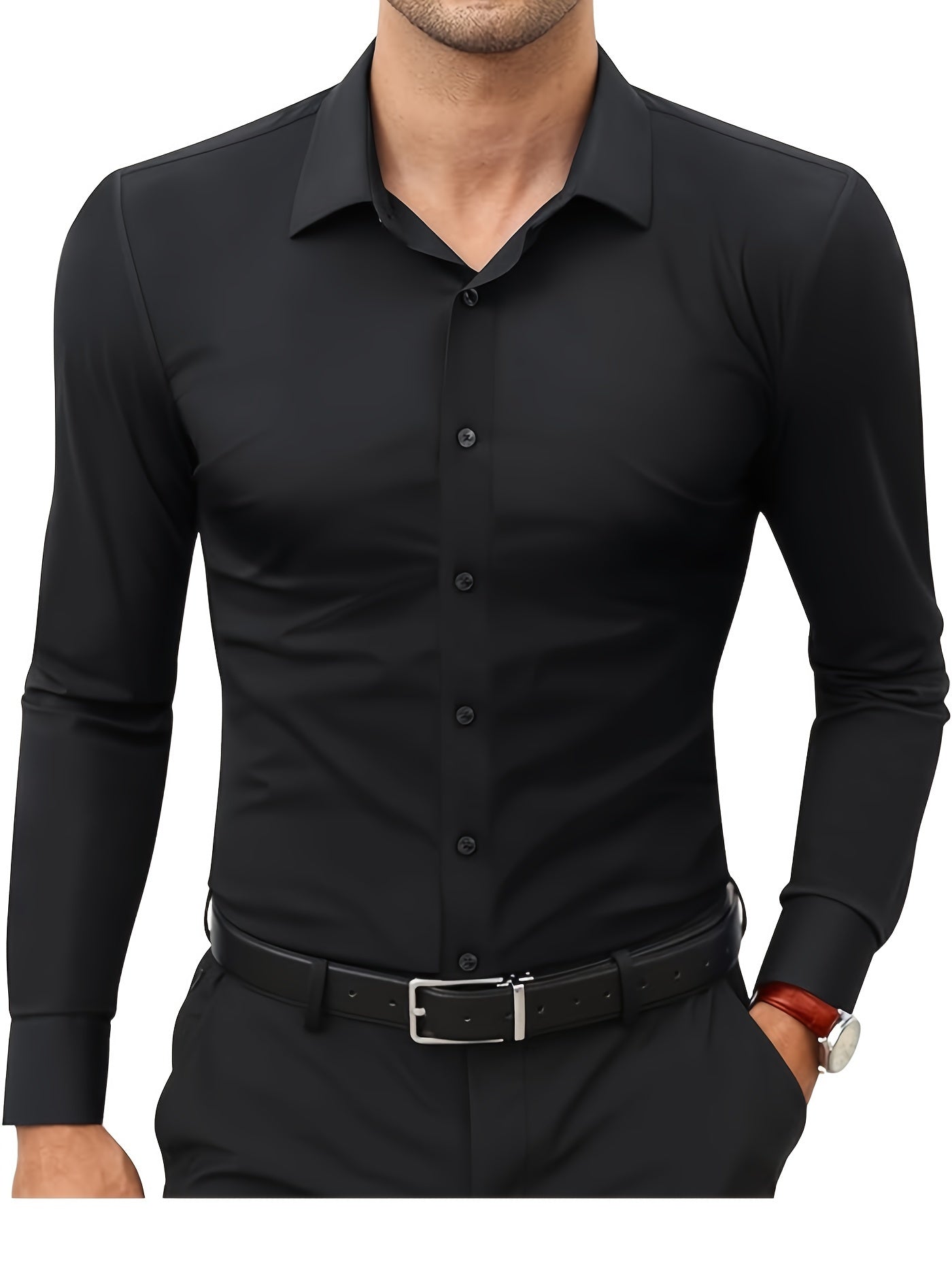 Basic Slim Fit Long Sleeve Shirt