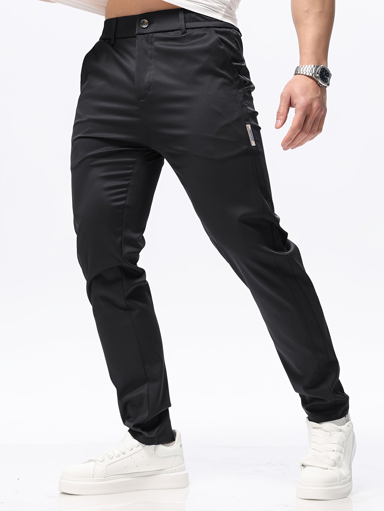 Slim Fit Casual Pants With Pockets