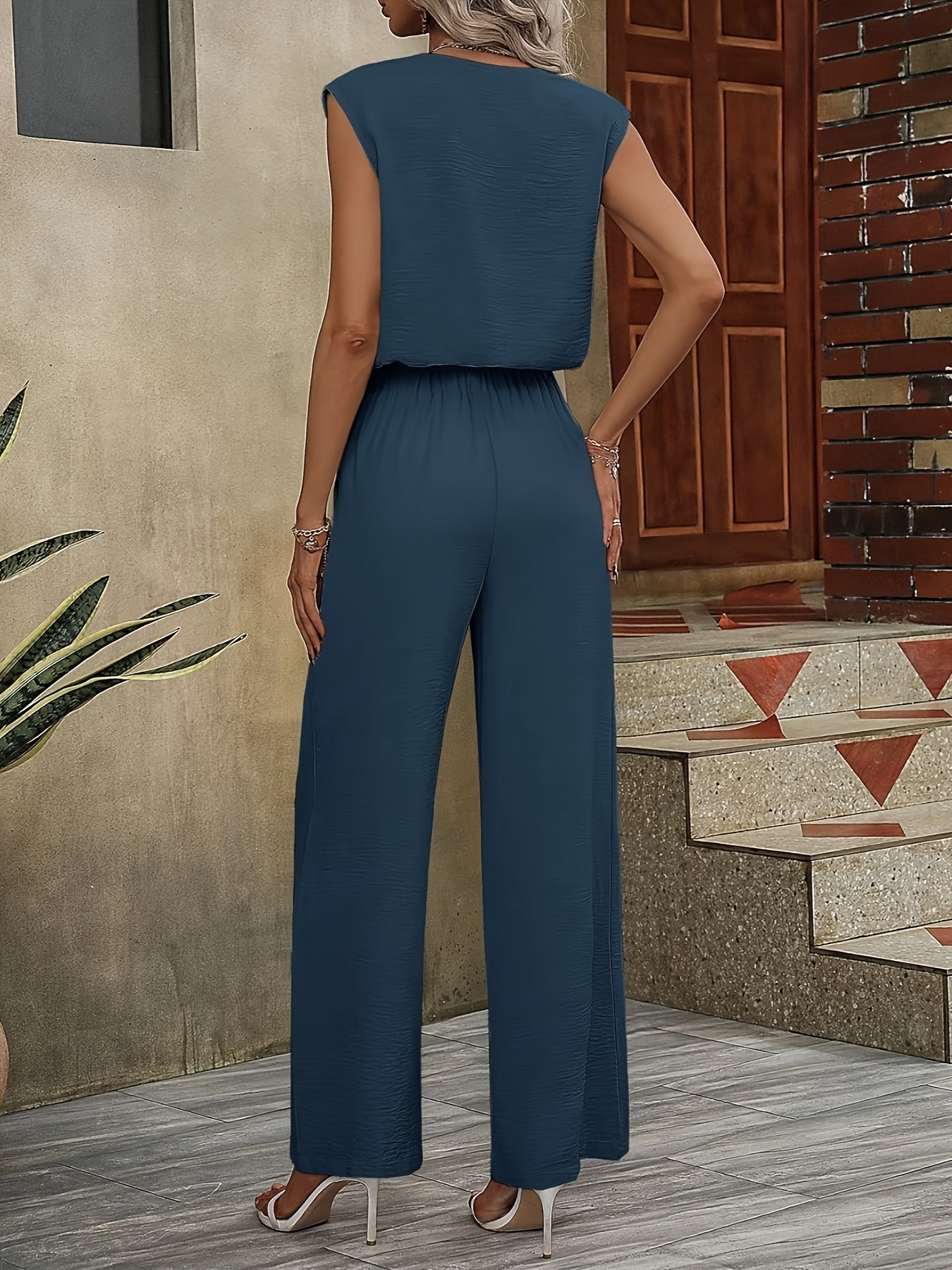 Elegant V-Neck Tank & Belted Pants Set