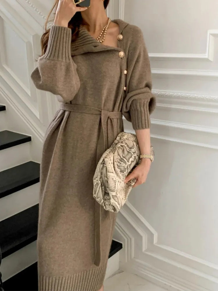 Elegant Turtleneck Dress