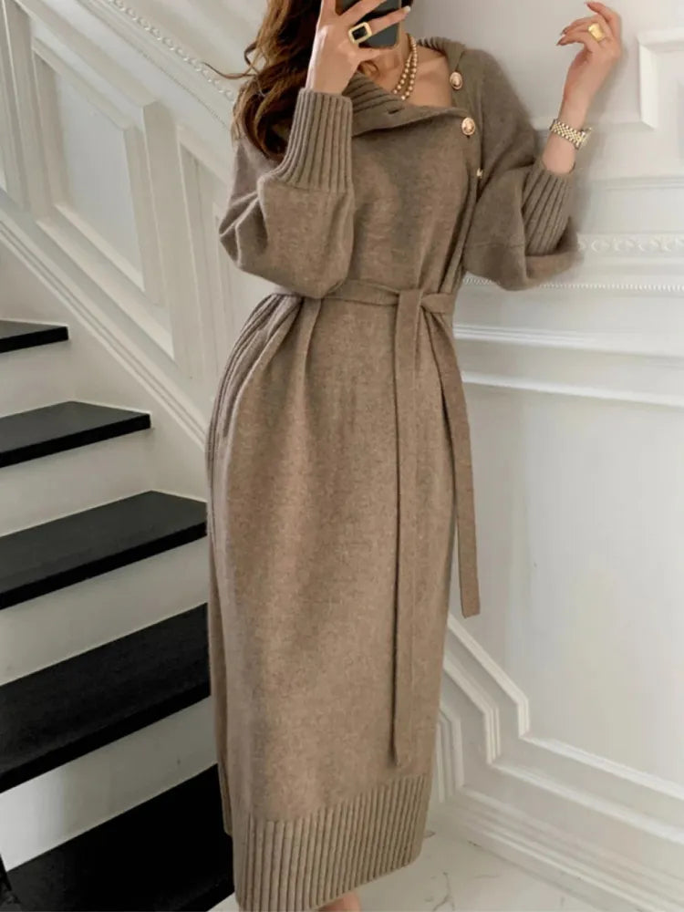 Elegant Turtleneck Dress