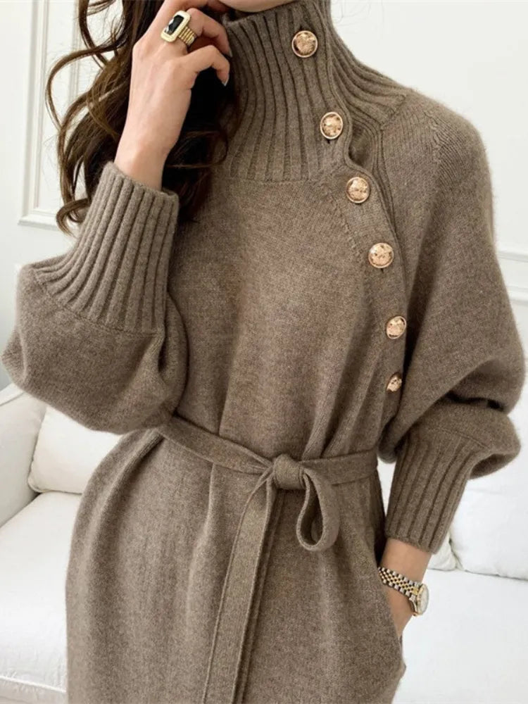 Elegant Turtleneck Dress