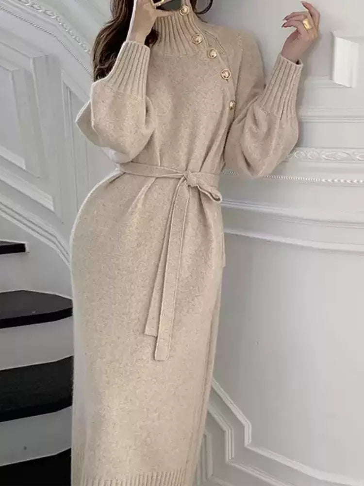 Elegant Turtleneck Dress