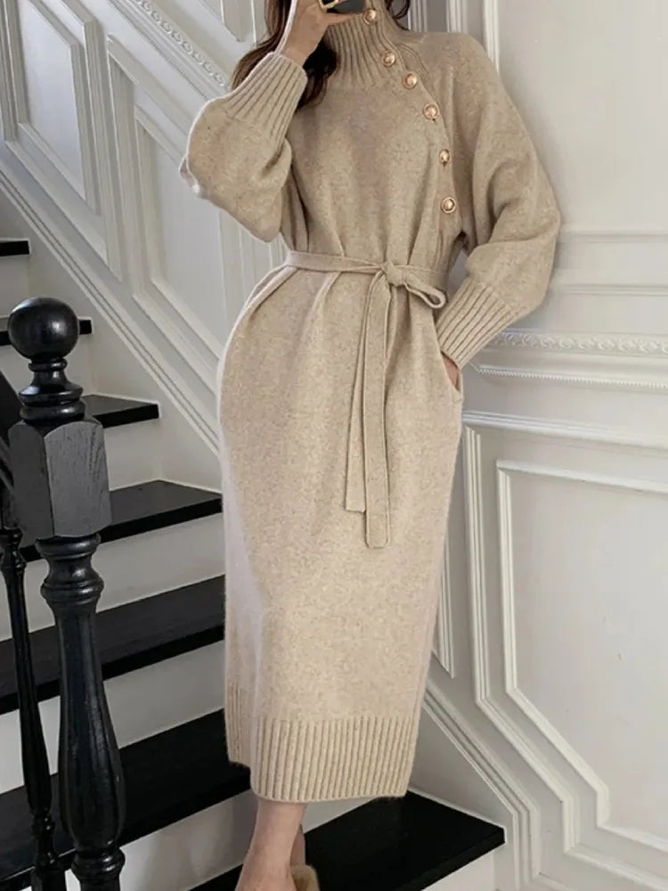 Elegant Turtleneck Dress