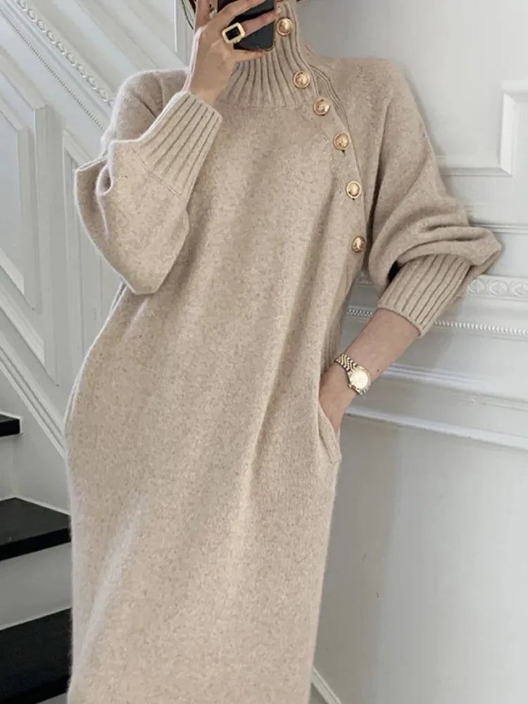 Elegant Turtleneck Dress