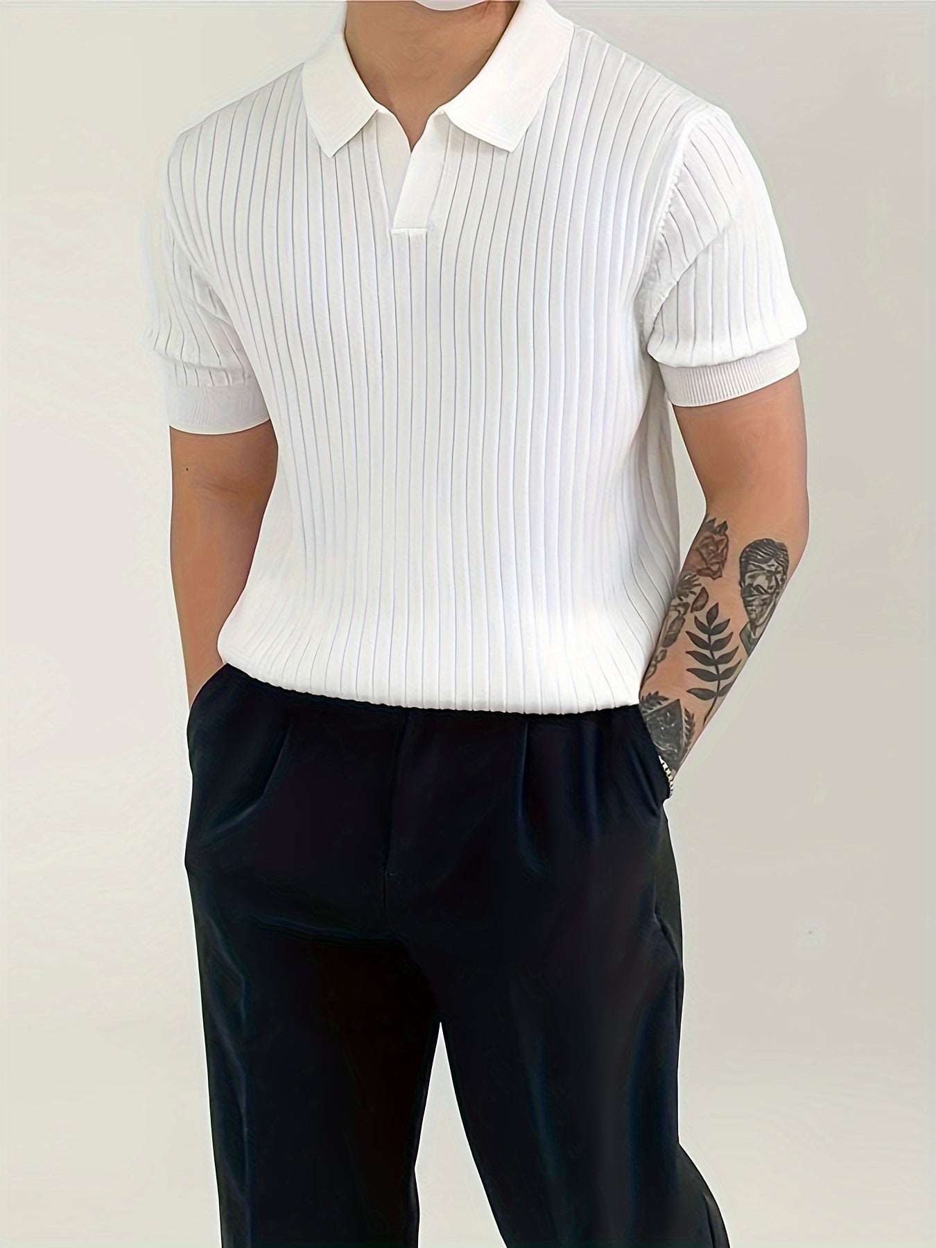 Ribbed Lapel Golf Shirt