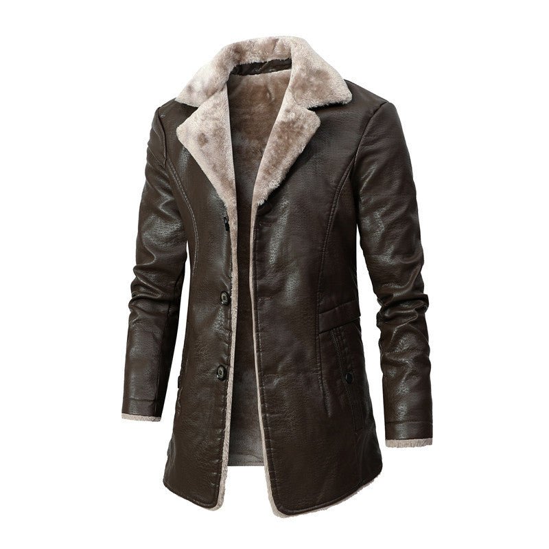 LONG LEATHER WINTER COAT